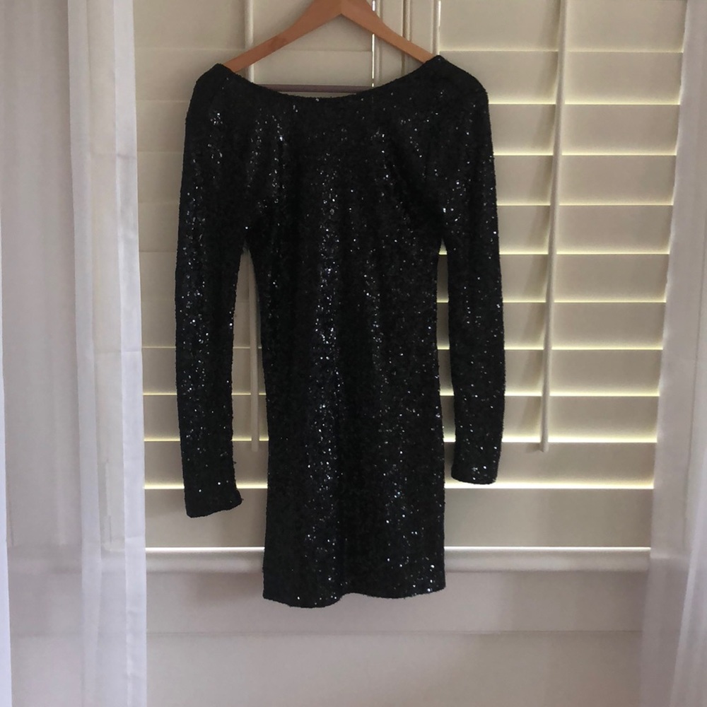 Sequined Xenia black dress